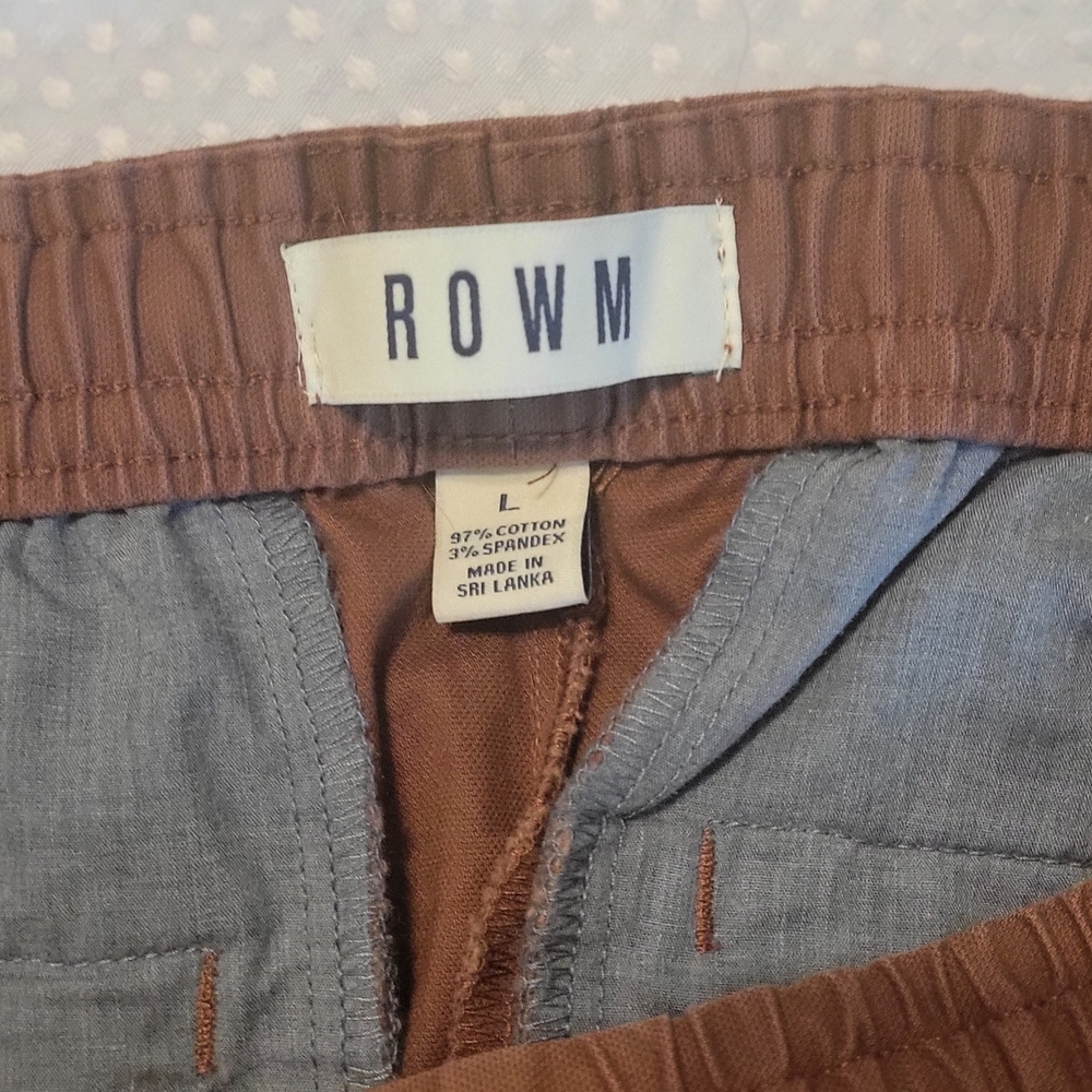 ROWM Rust Brown Elastic Waist Shorts